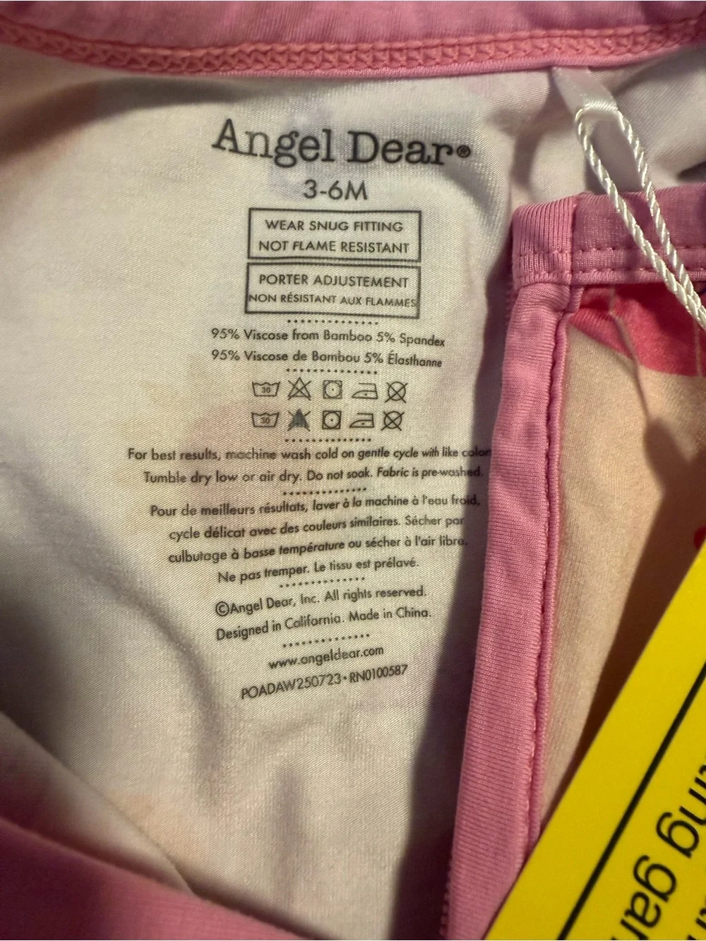 Angel Dear SUPER SOFT Cream Pumpkin Print Footie with Pink Trim